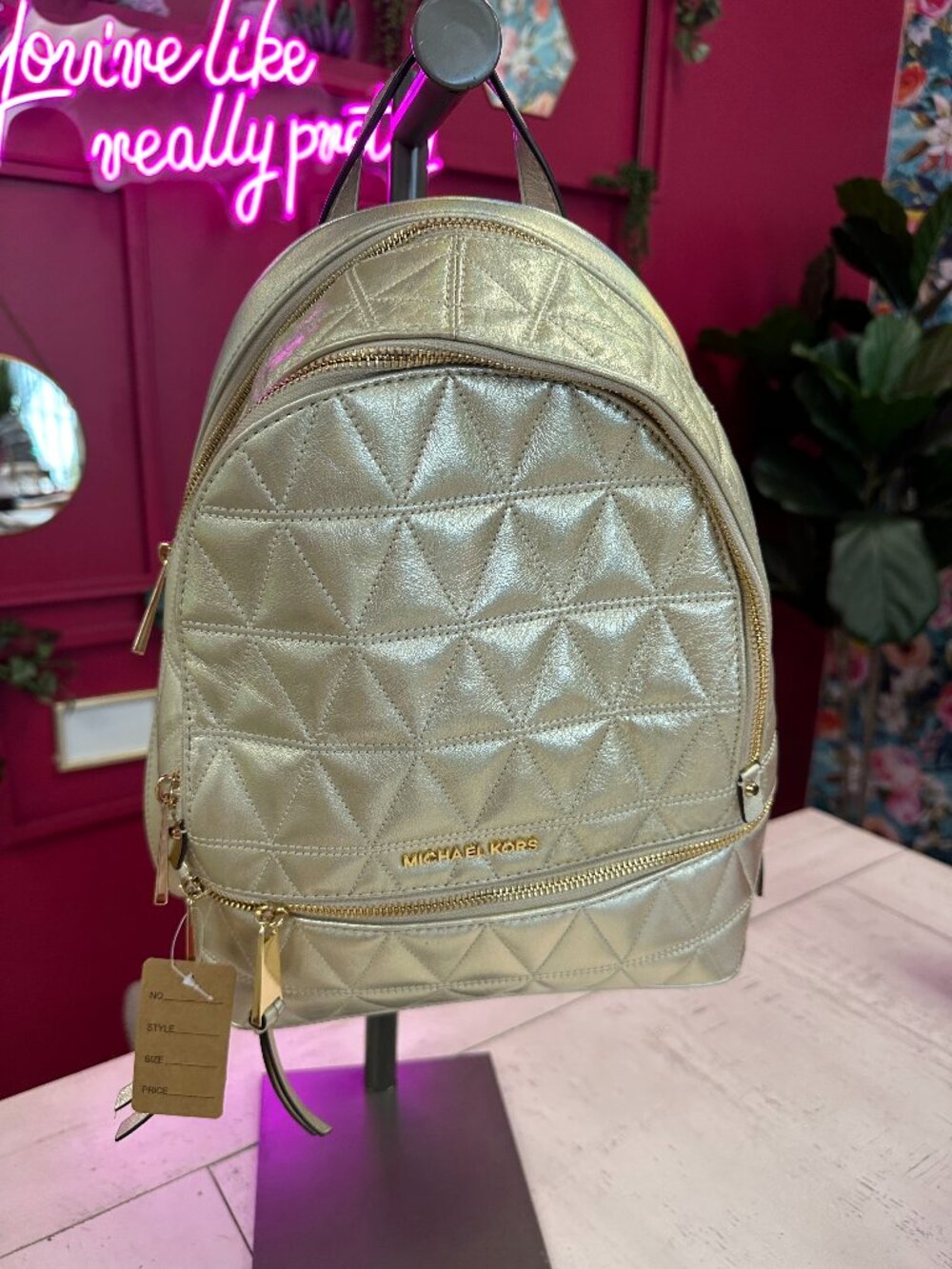 Michael Kors Gold Backpack